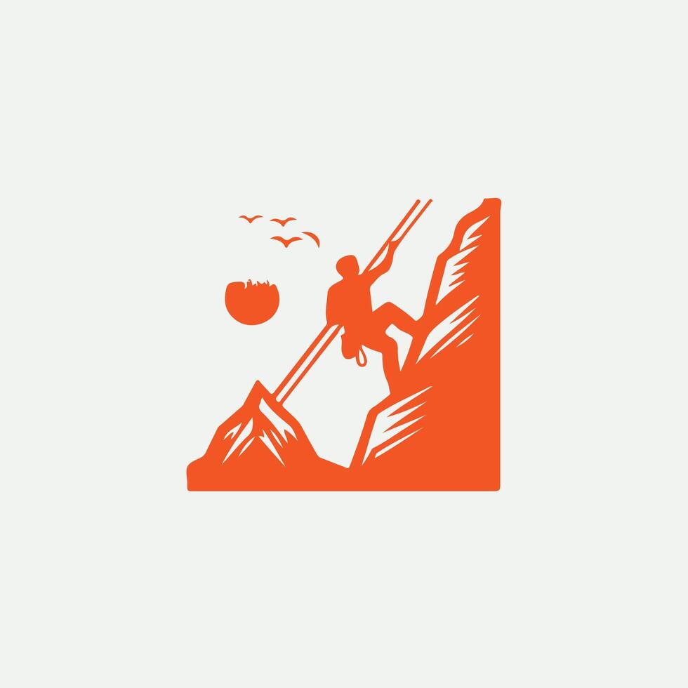 Crag Quest Rock Climbing logo vector