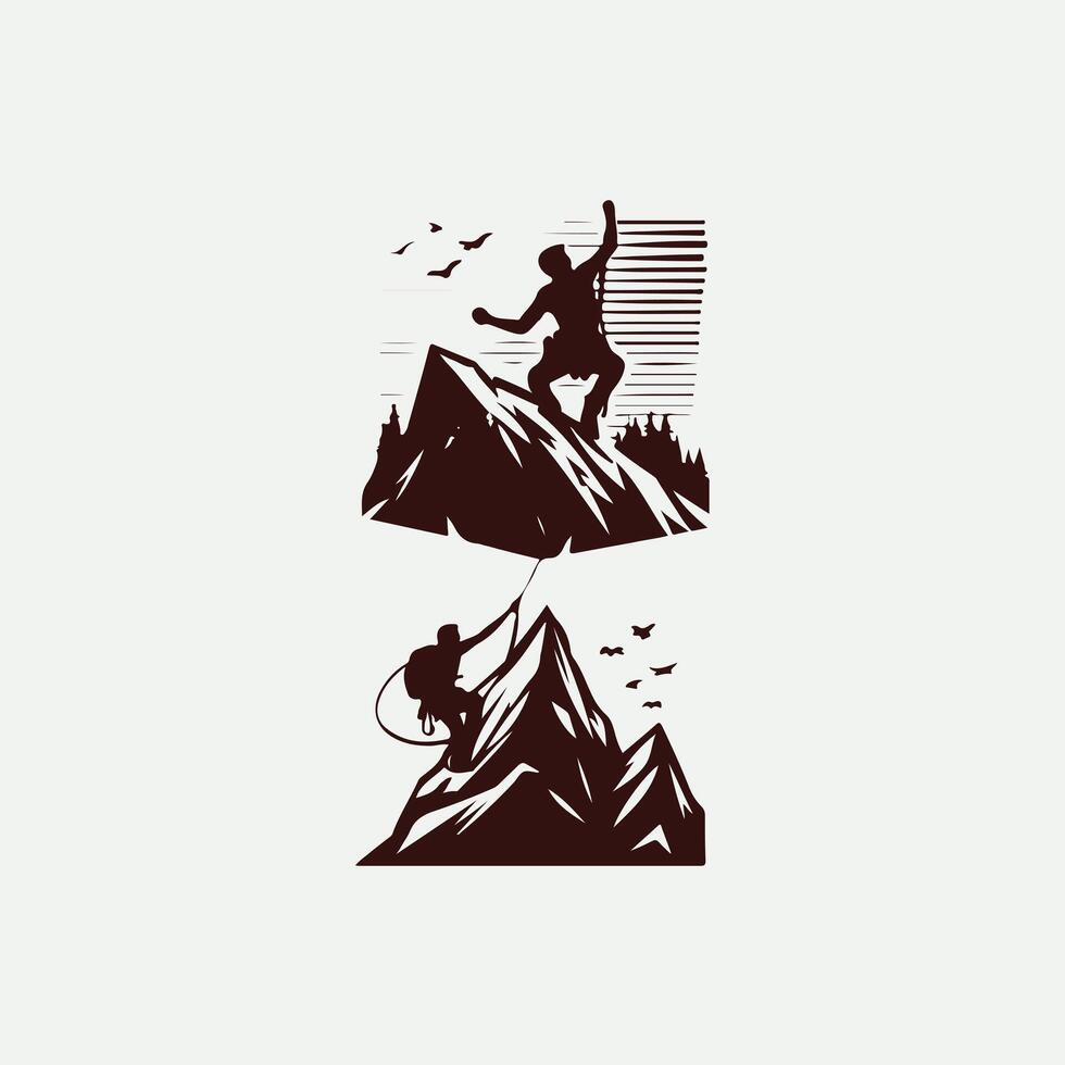 Boulder Peak Rock Climbing logo vector