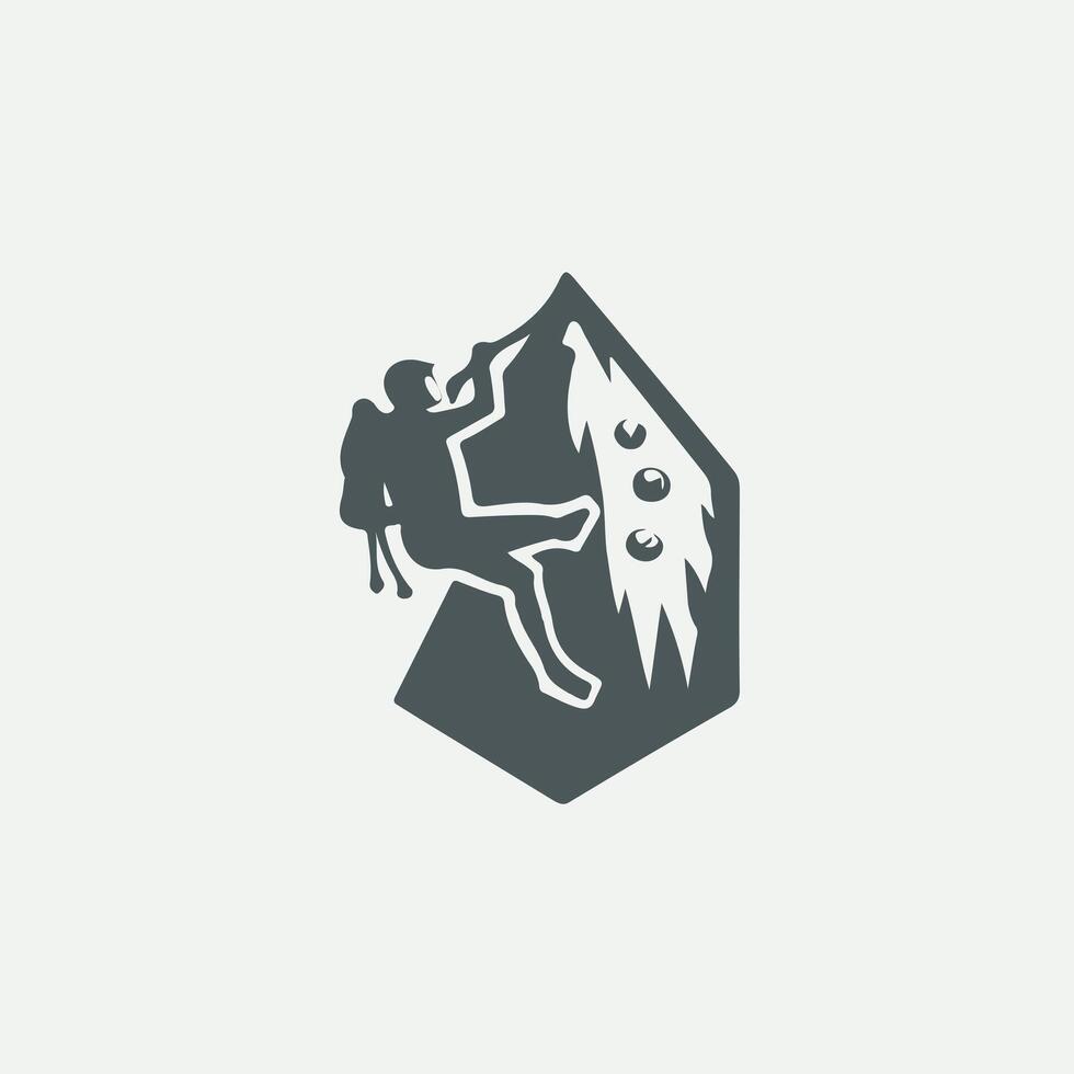 Stone Ascend Rock Climbing logo vector