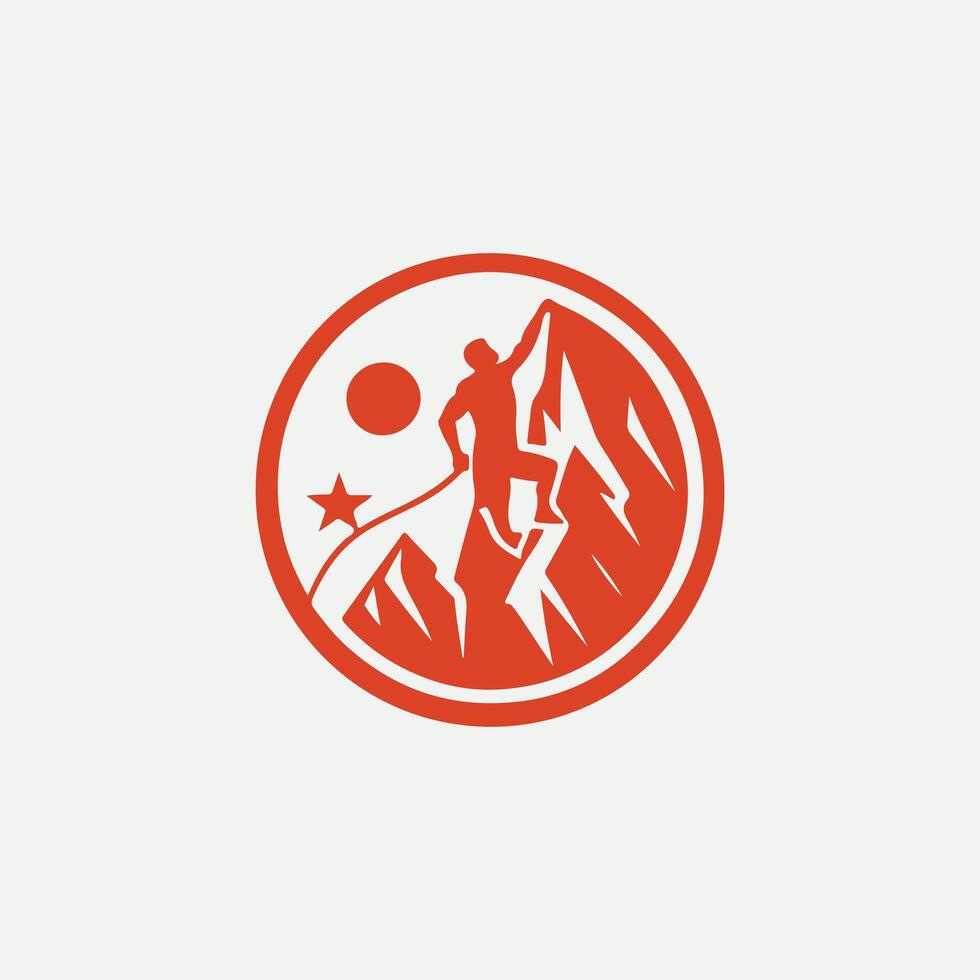 Summit Climb Rock Climbing logo vector