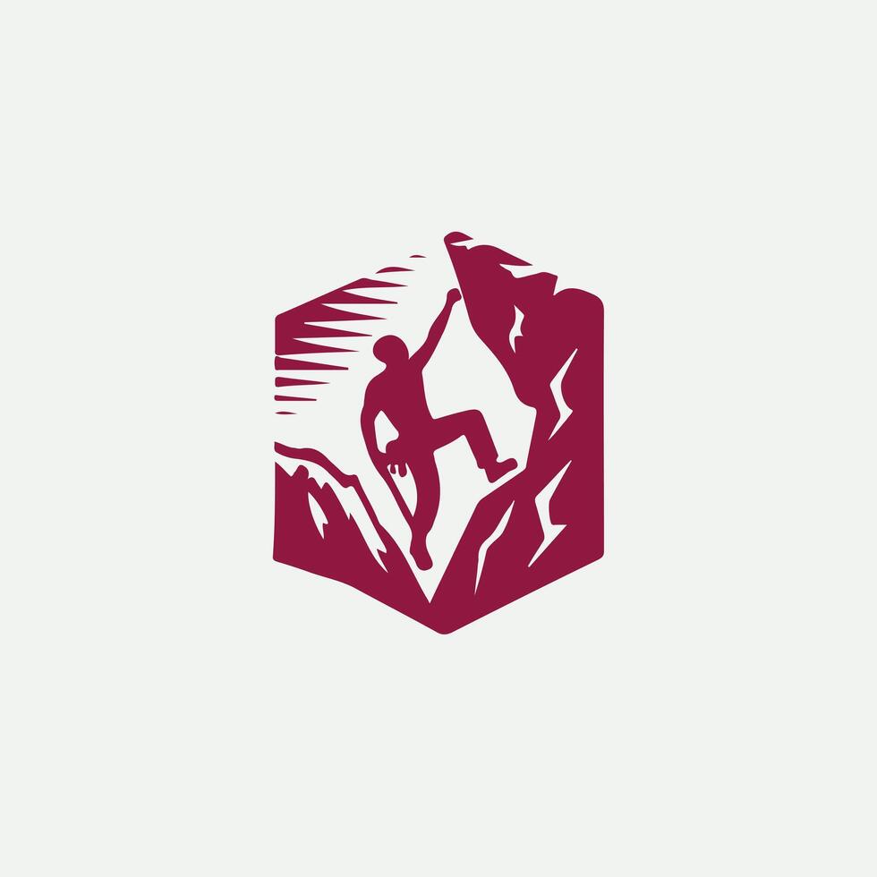 Peak Grip Climbers Rock Climbing logo vector