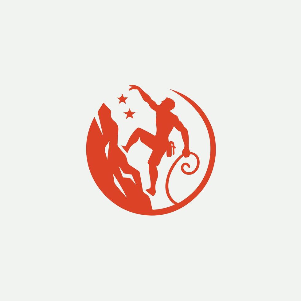 Cliff Master Rock Climbing logo vector
