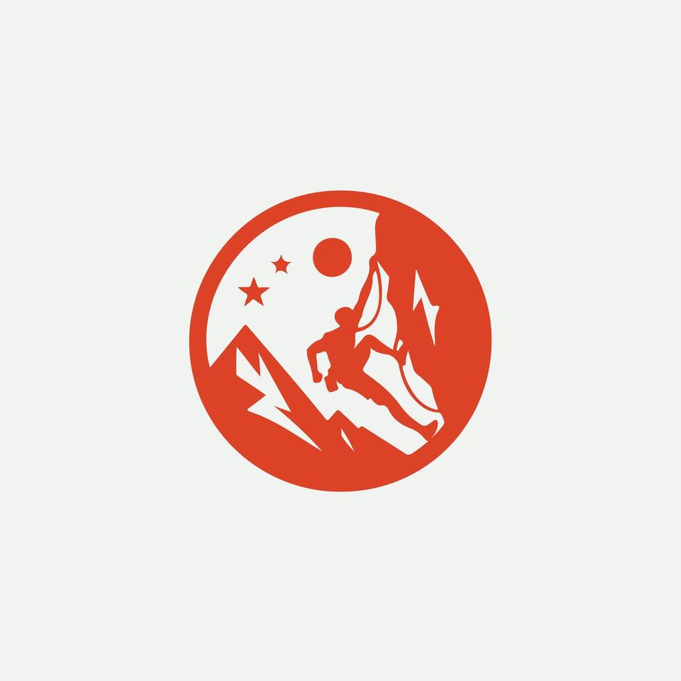 Vertical Trek Rock Climbing logo vector