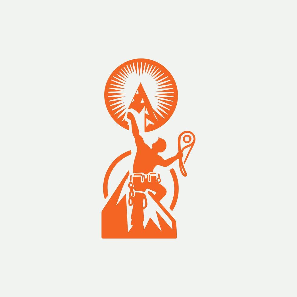 Vertical Climb Rock Climbing logo vector