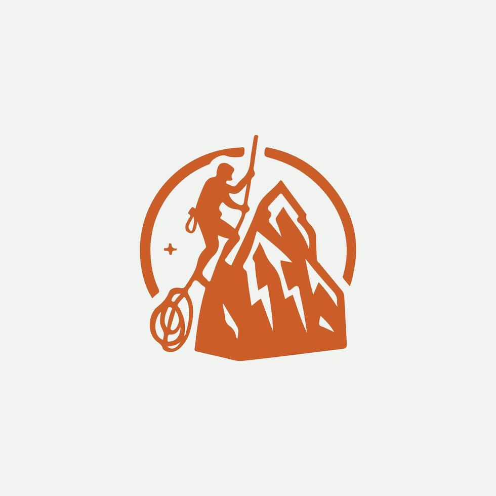 Cliff Edge Rock Climbing logo vector