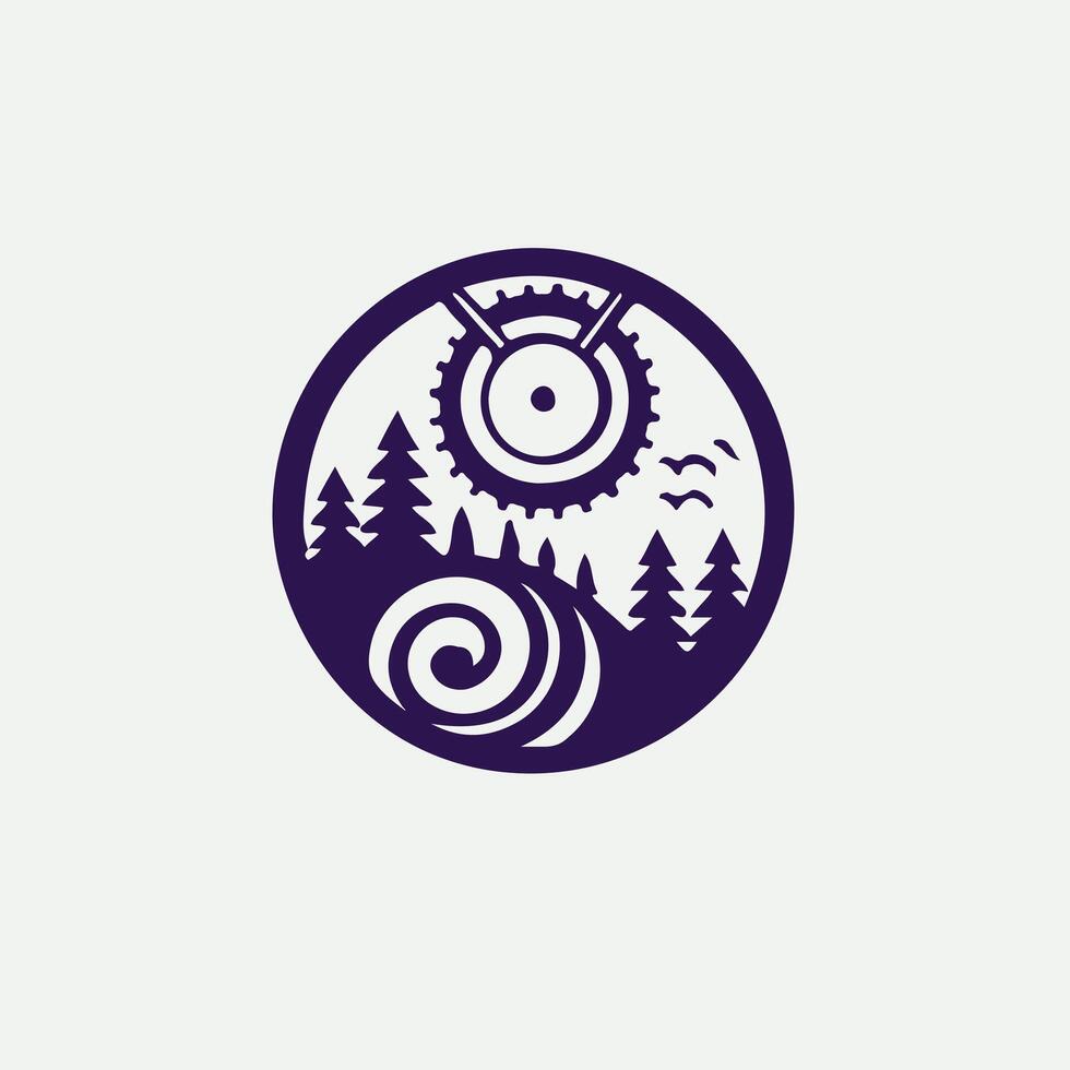 High Altitude Mountain Biking Logo Design vector