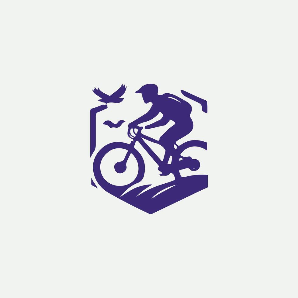 High Gear Mountain Biking Logo Design vector