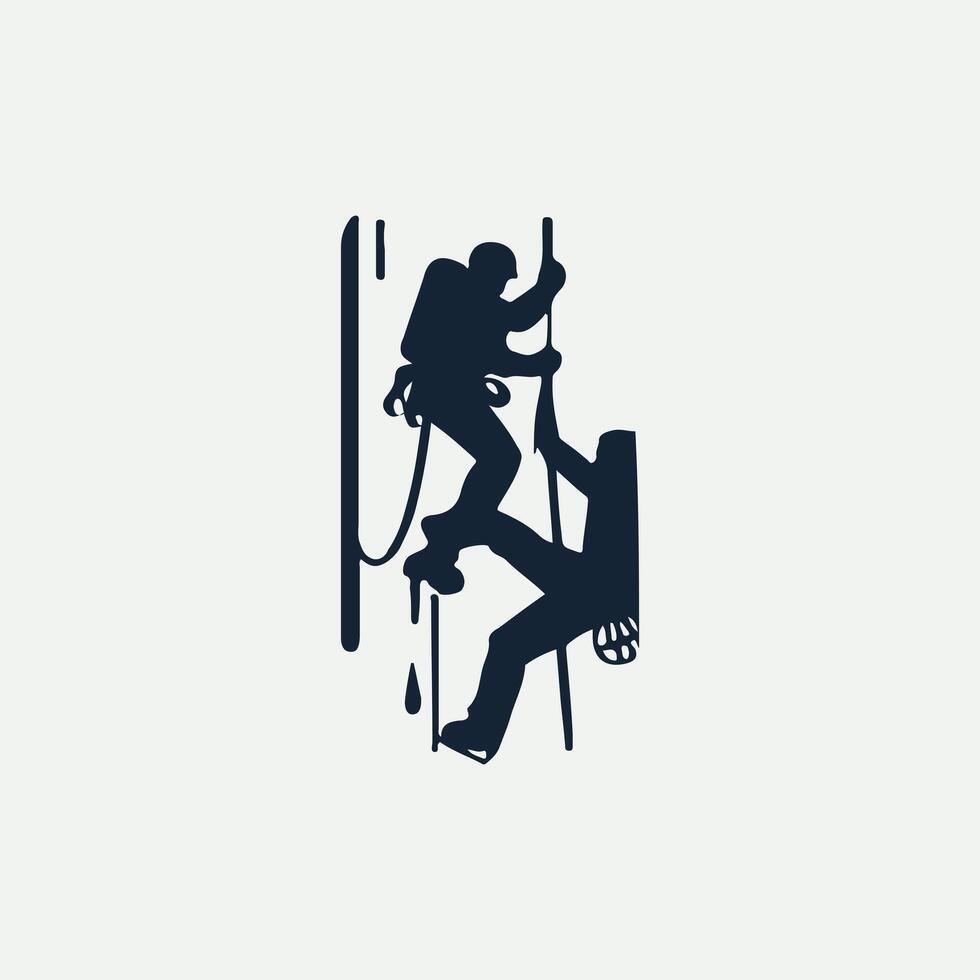 Glacial Surge Ice Climbing Logo Design vector