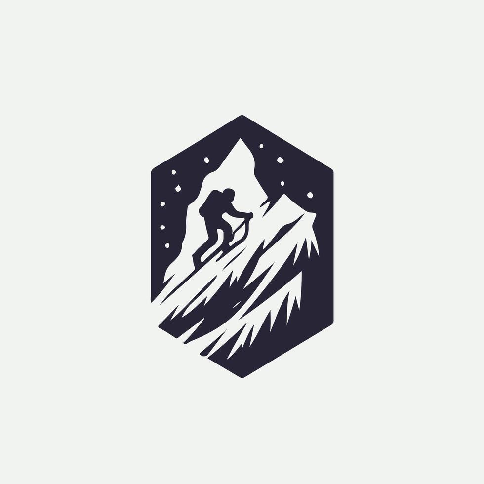 Ice Climbing Pinnacle Logo vector
