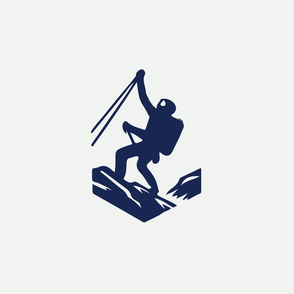 The Glacier Quest Ice Climbing Logo Design vector