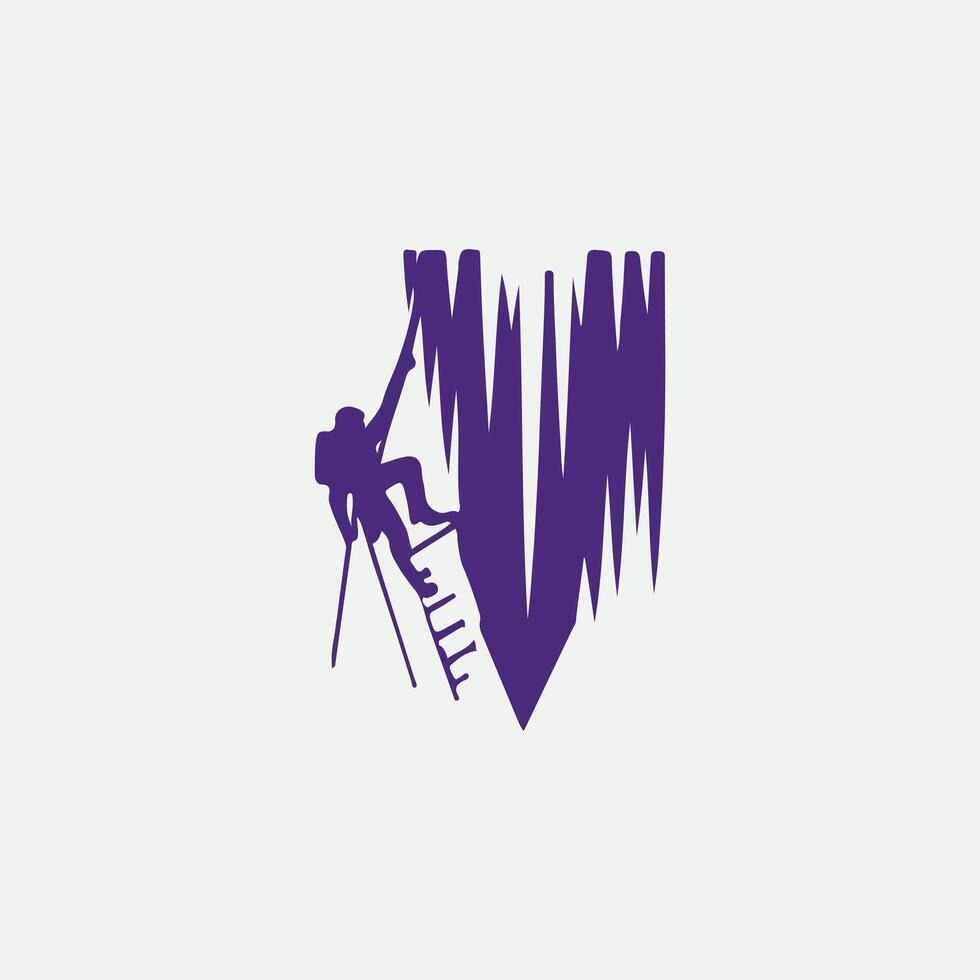 Frozen Reach Ice Climbing Logo Design vector