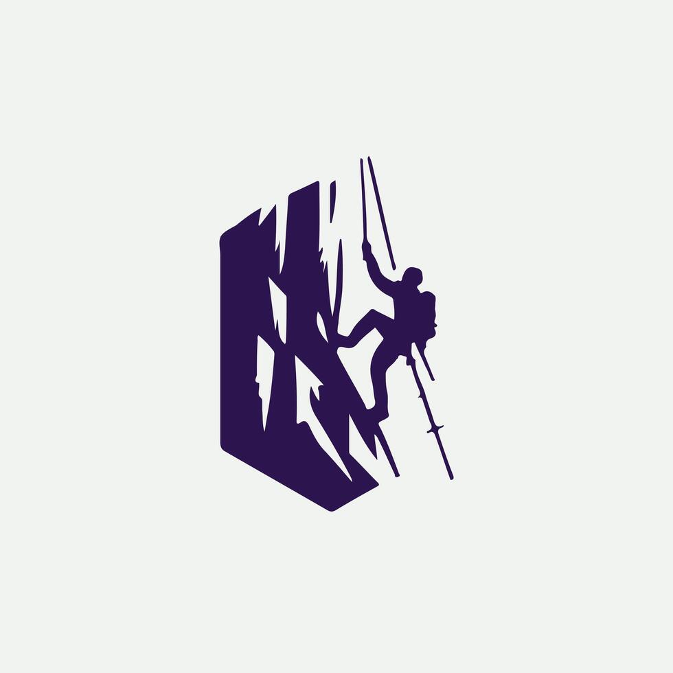 Glacial Ascent Ice Climbing Logo Design vector
