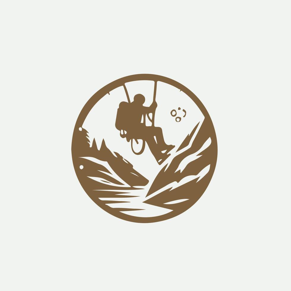 Frozen Summit Seekers Ice Climbing Logo Design vector