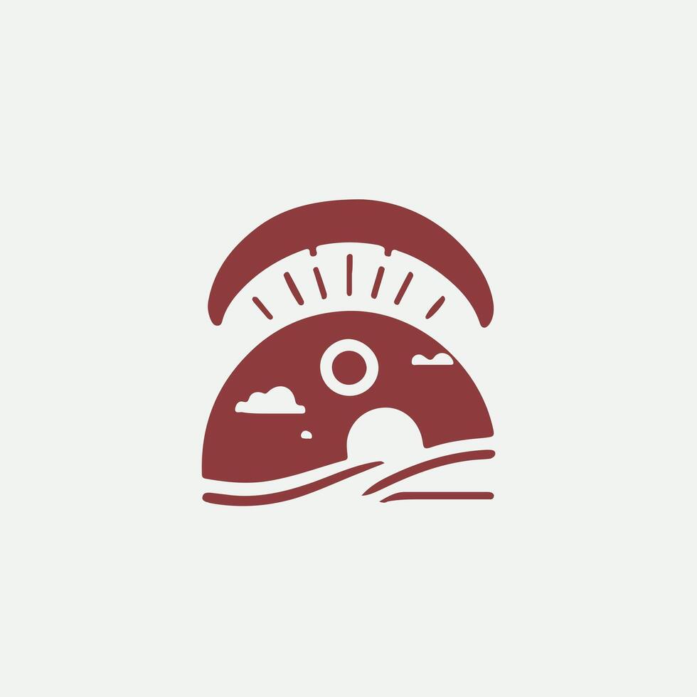 Parag lide Path Paragliding logo vector