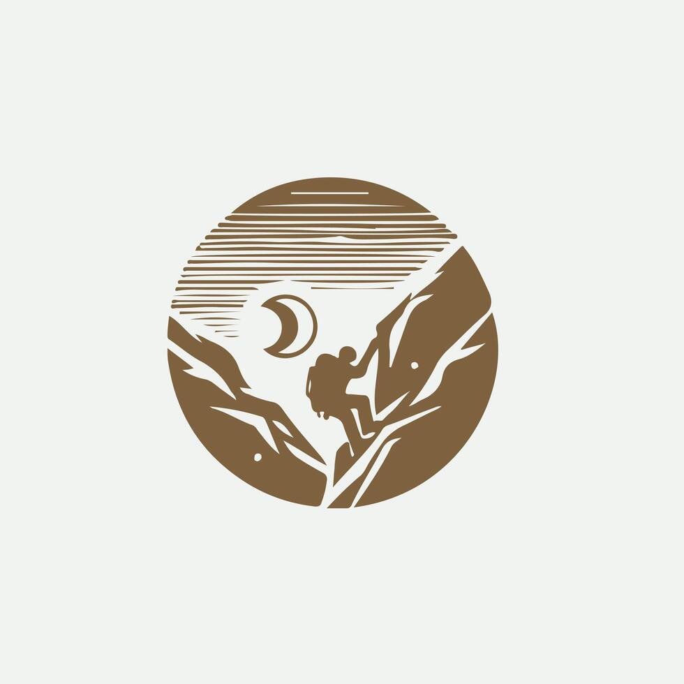 Glacier Bound Ice Climbing Logo Design vector