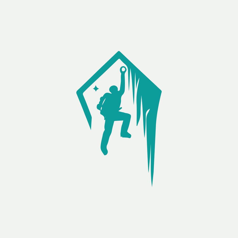 Frozen Heights Ice Climbing Logo Design vector