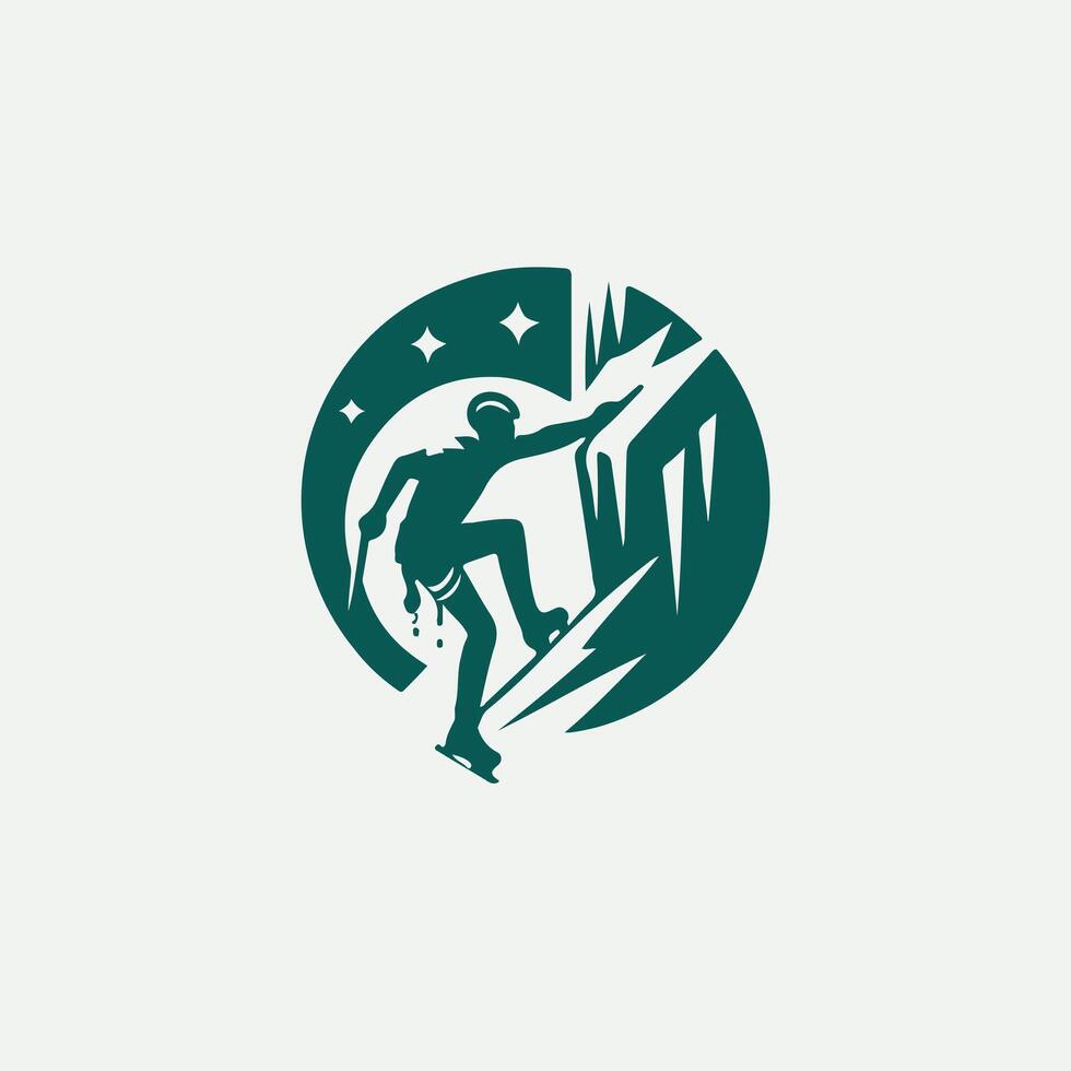Glacial Rush Ice Climbing Logo Design vector