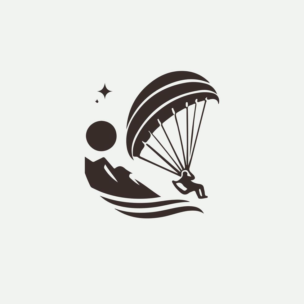 Wind Whirl paragliding logo vector