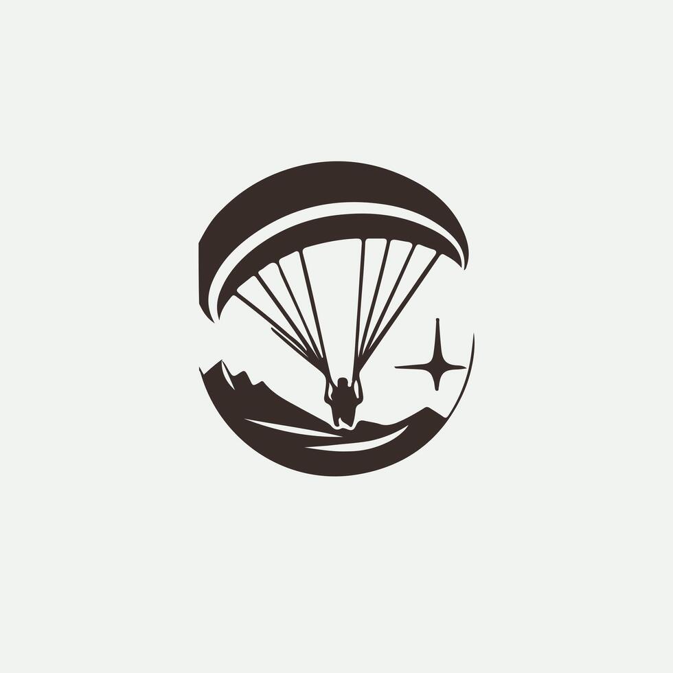 Wind Glide paragliding logo vector