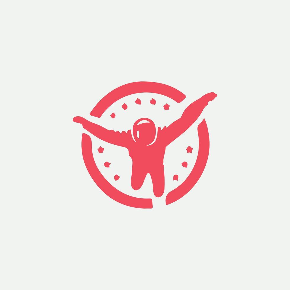 Jump Into Freedom Sky Diving Design vector