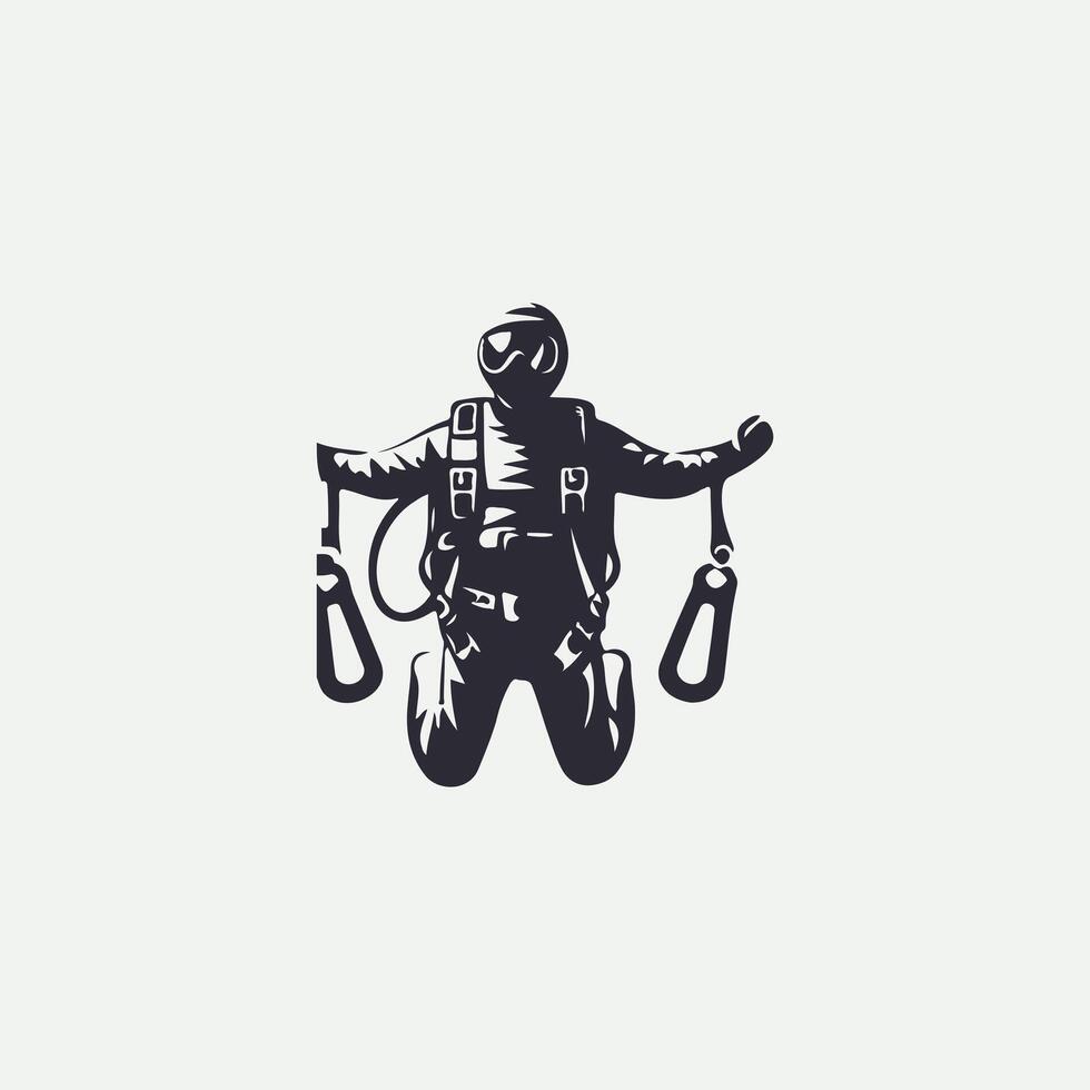 Altitude Rush Sky Diving Logo Design vector