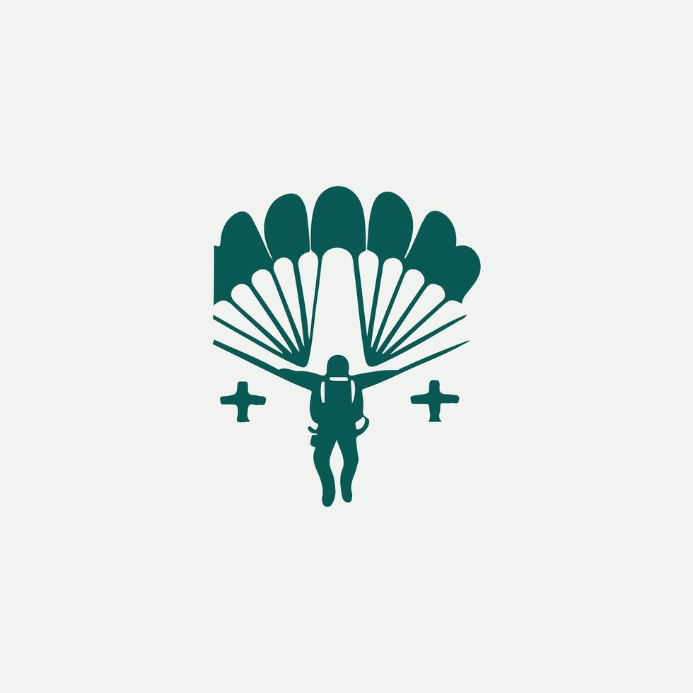 Jump into Freedom Sky Diving Logo Design vector