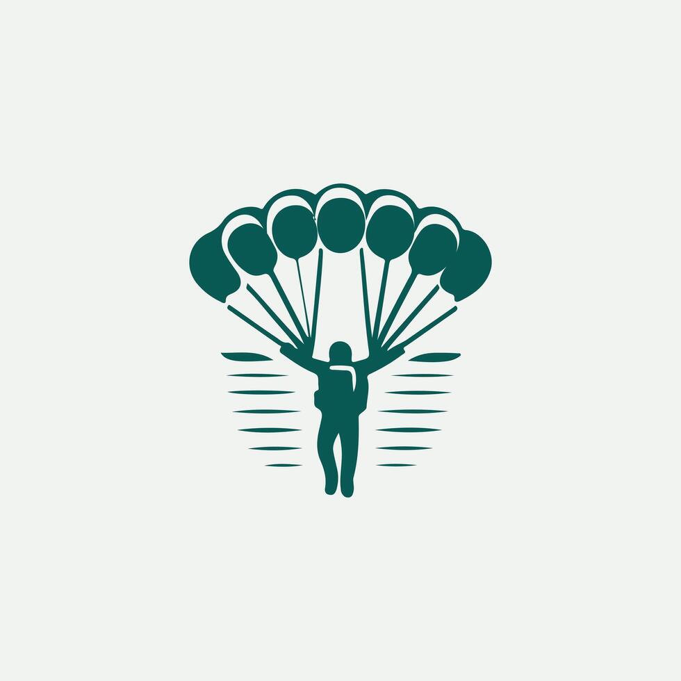 Jump Scape Sky Diving Logo vector