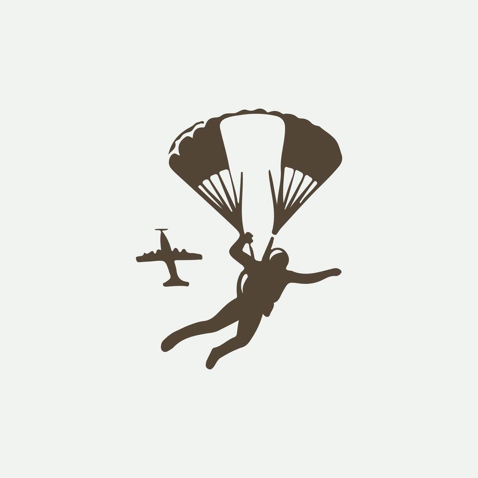 Parachute Ascend Sky Diving Logo vector