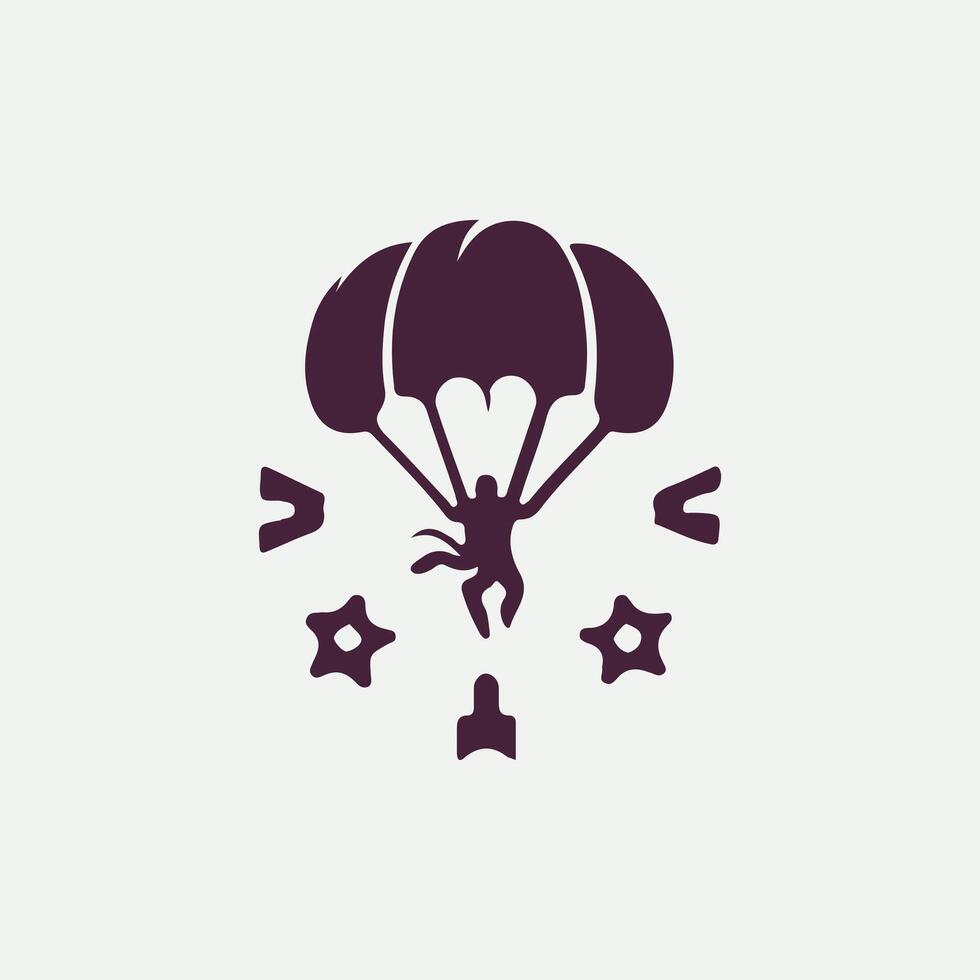 Vertical Impact Sky Diving Logo vector