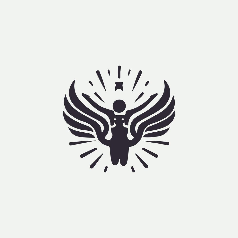 Vertical Sky Diving Logo vector