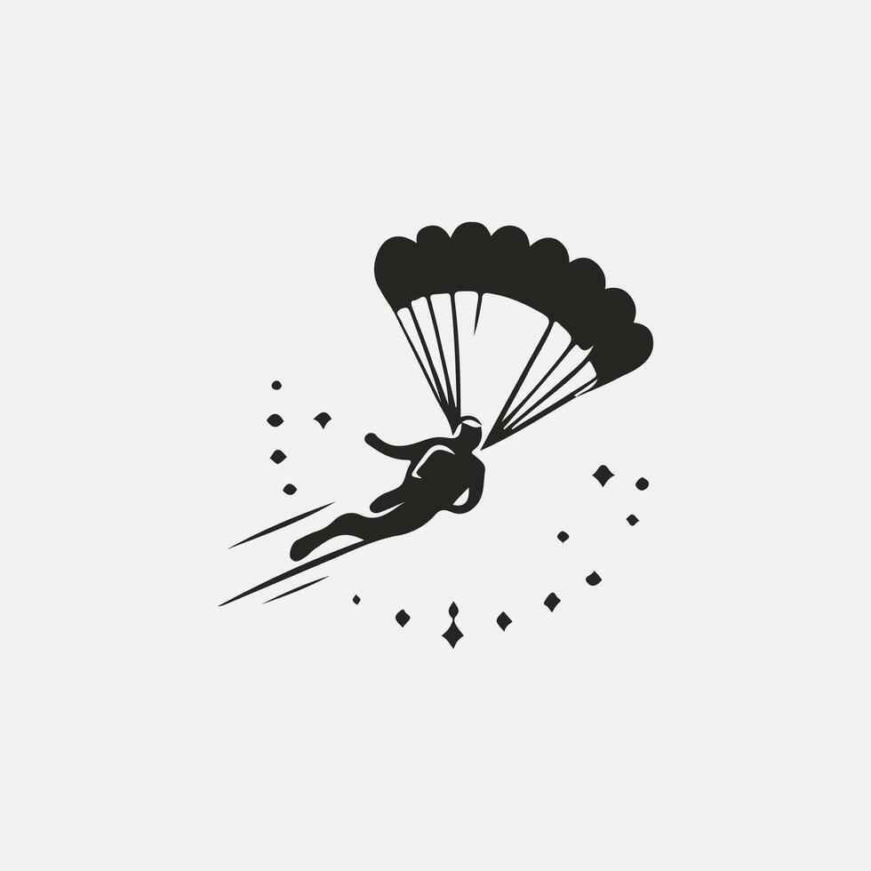 Freefall Extreme Sky Diving Logo Design vector