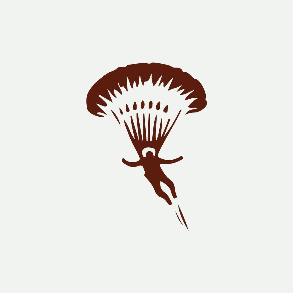 Airborne Thrills Sky Diving Logo Design vector