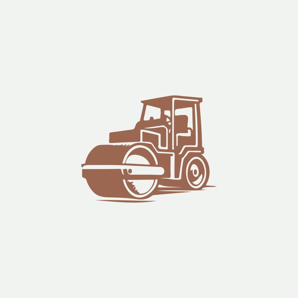 Smooth Roll Road Roller logo vector