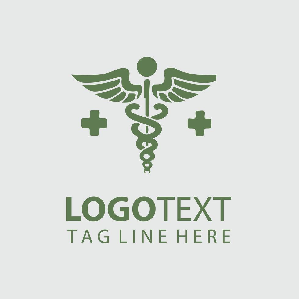 Caduceus Heart Caduceus Symbol design vector