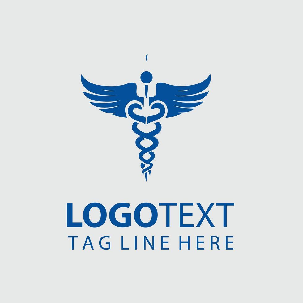 Winged Force Caduceus Symbol design vector