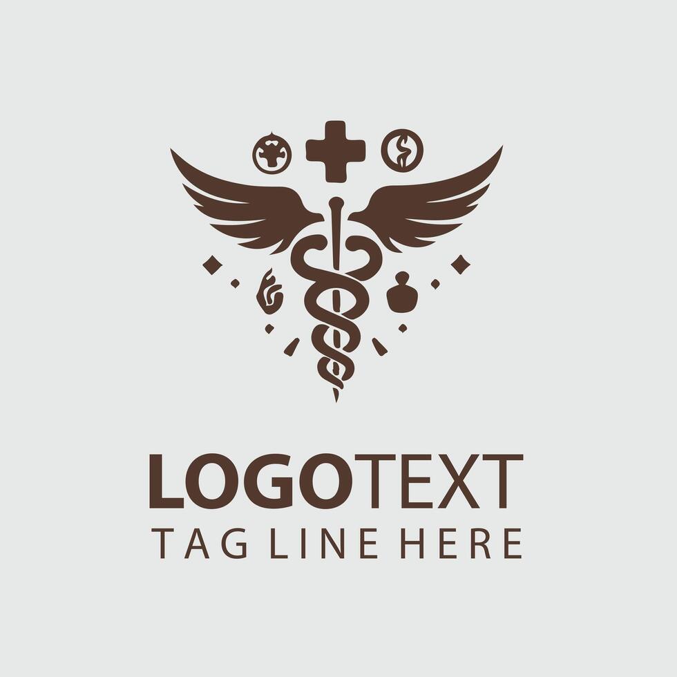 Healing Radiance Caduceus Symbol design vector