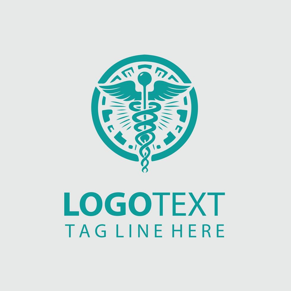 Serpent Sage Caduceus Symbol design vector