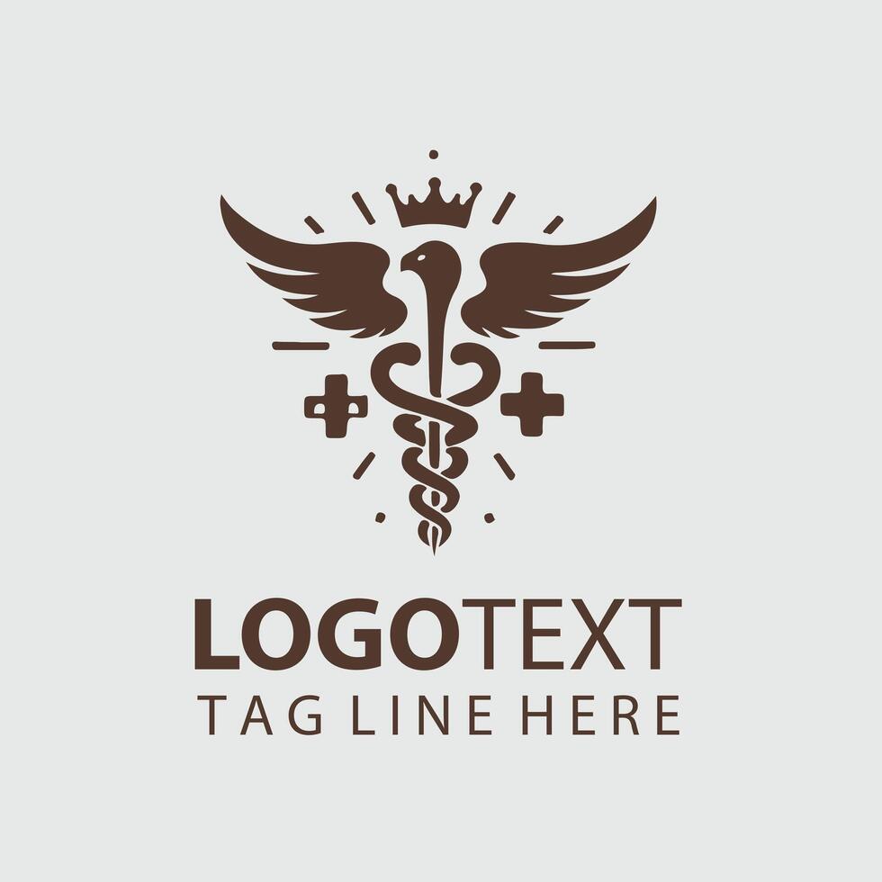 Serpent Vision X Caduceus Symbol design vector