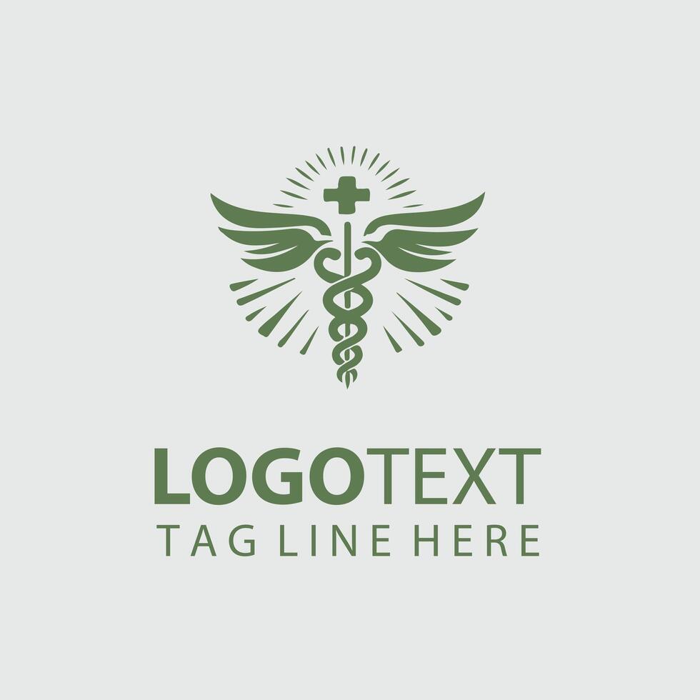 Serpent Path Caduceus Symbol design vector