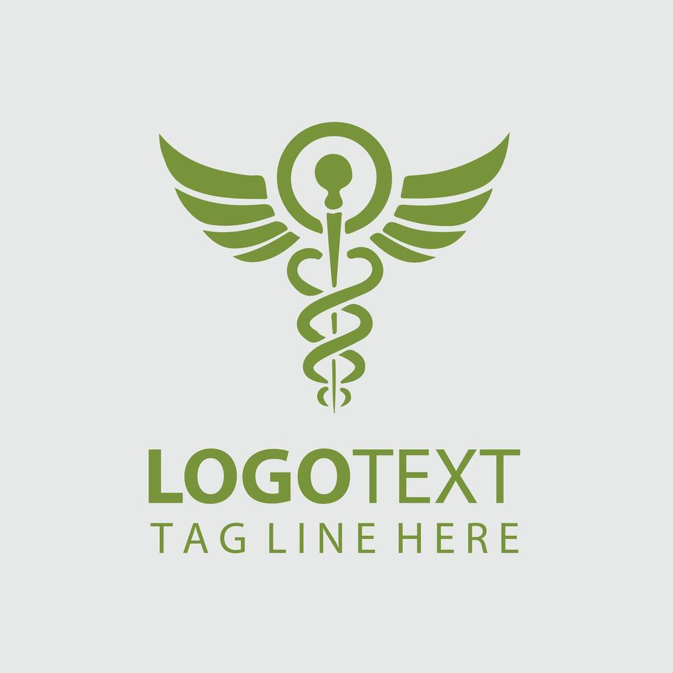 Serpent Crest Caduceus Symbol design vector