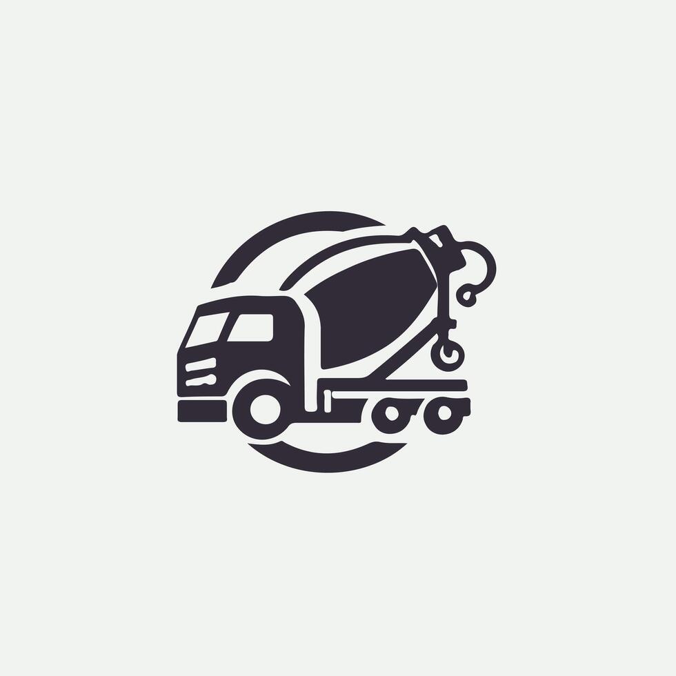 Cement Trek concrete mixer trucK vector