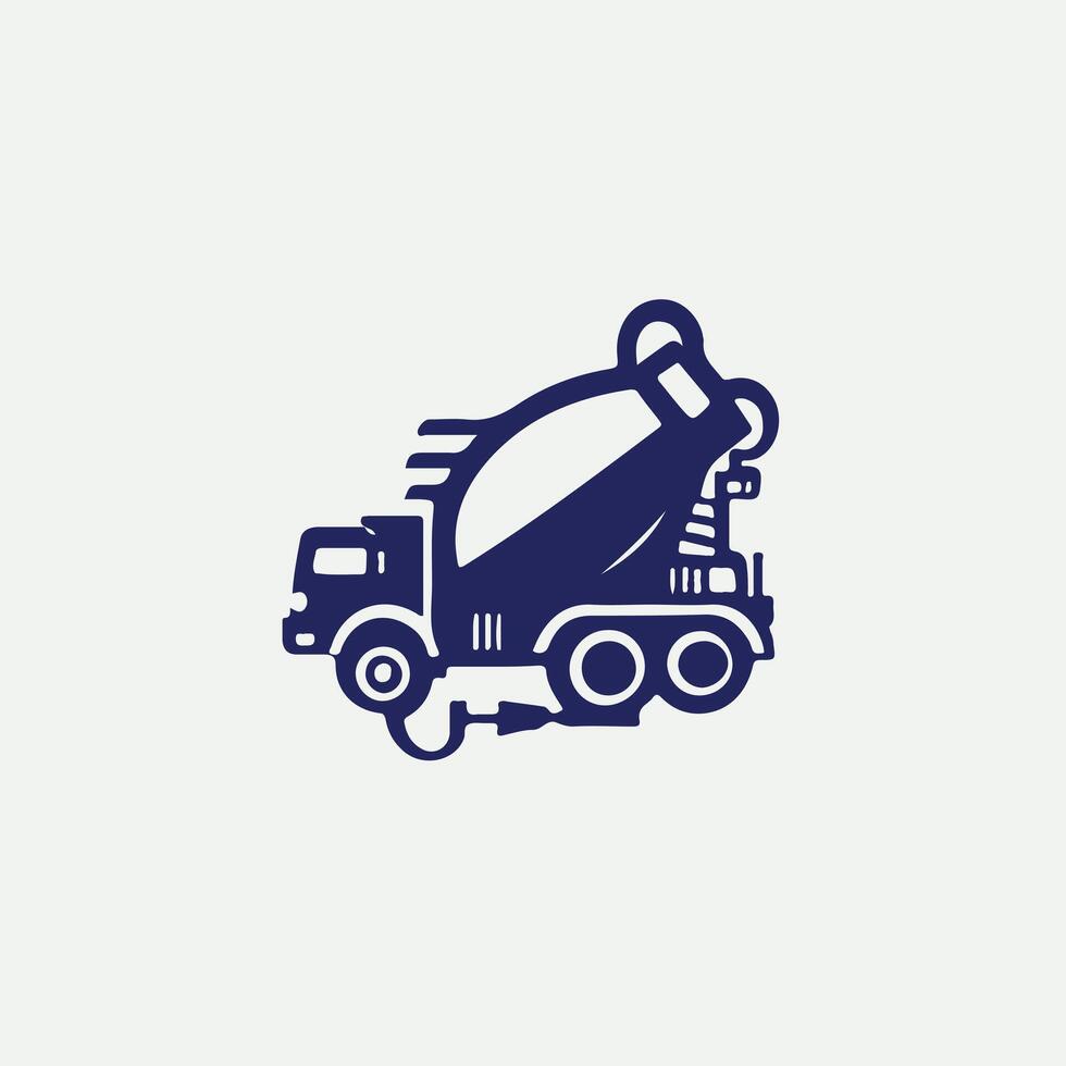 Pro Cement concrete mixer trucK vector