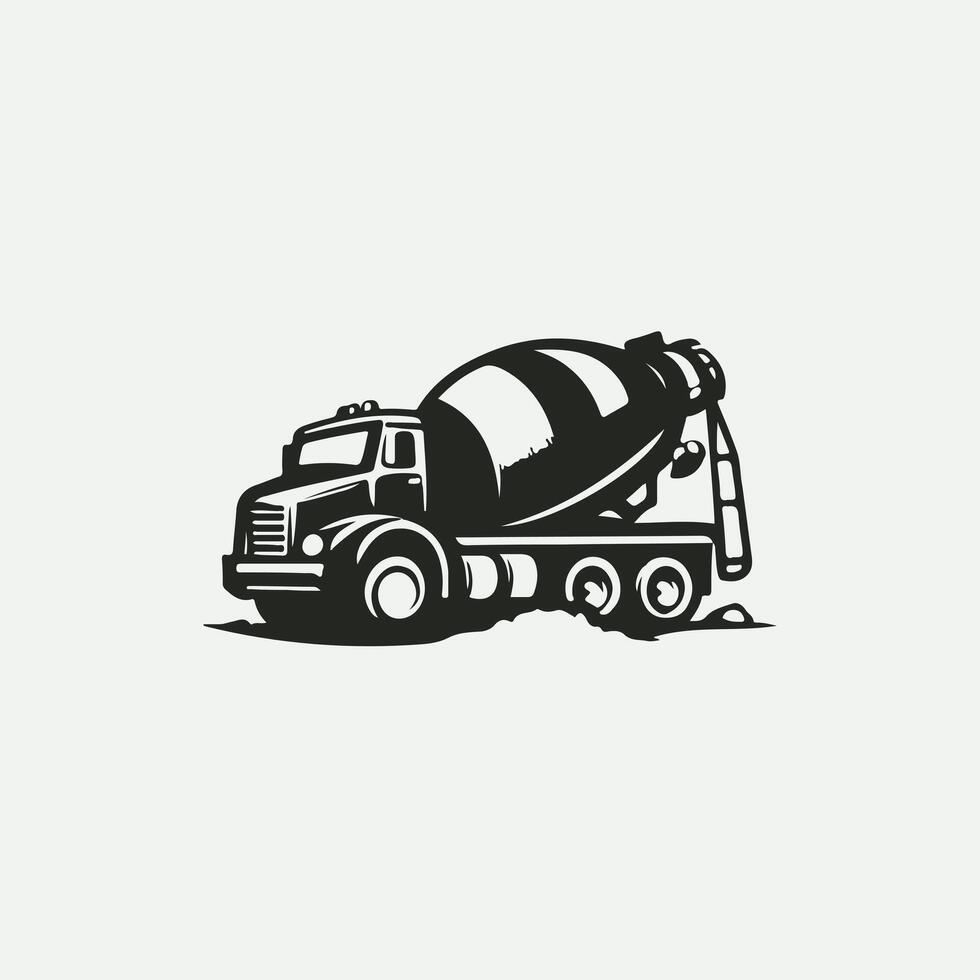 Quick Pour concrete mixer trucK vector