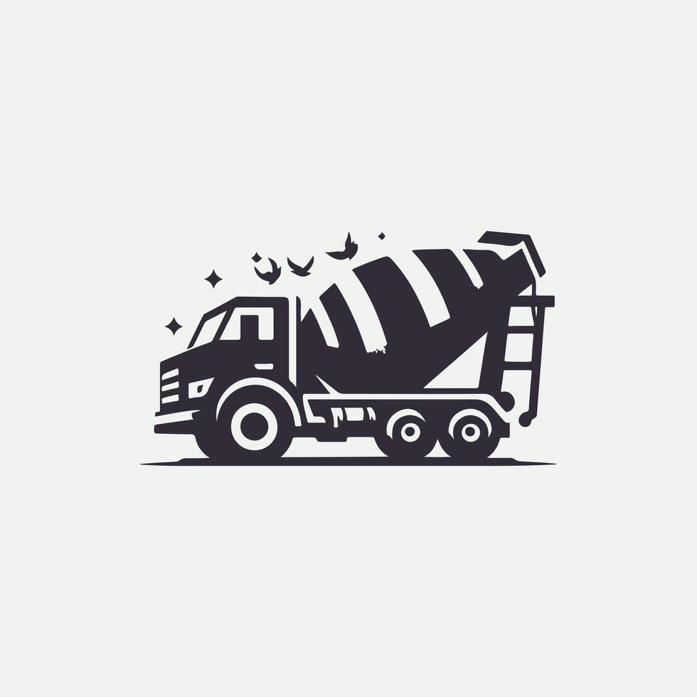 Mega Pour concrete mixer trucK vector