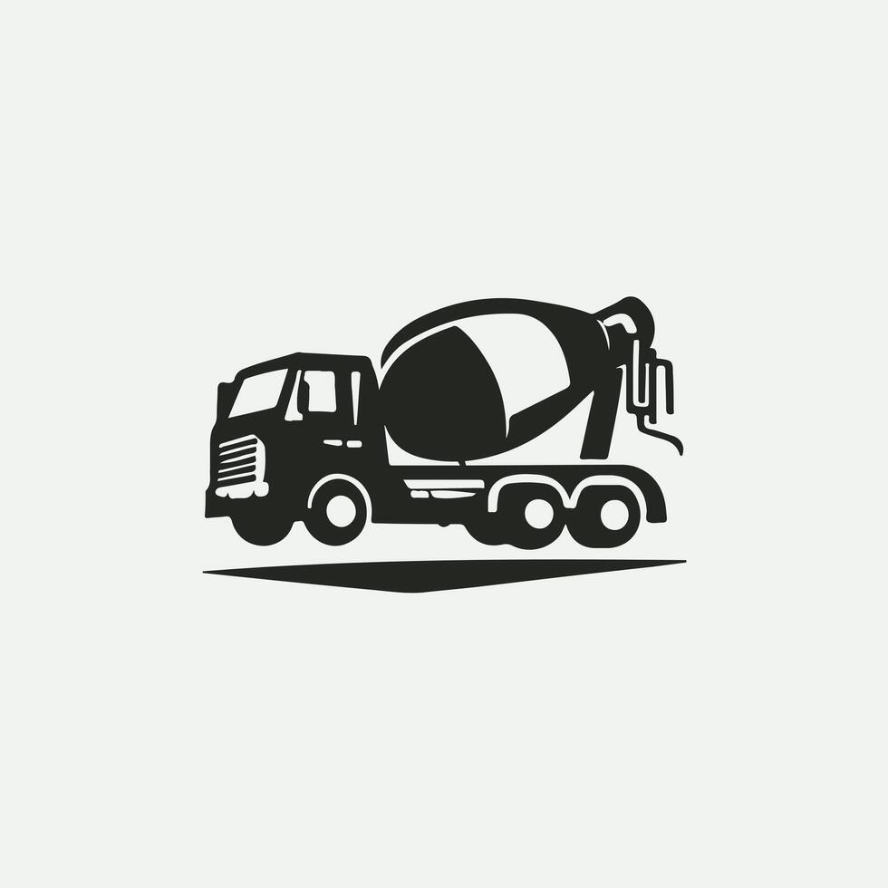 Mix X press concrete mixer trucK vector