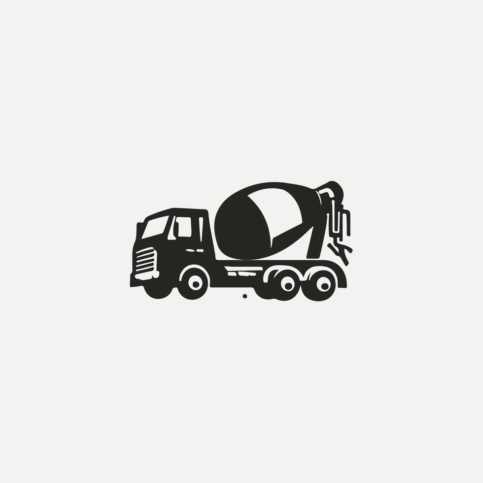 Stone Mix concrete mixer trucK vector