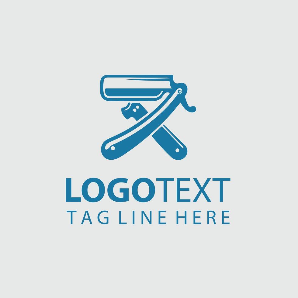 Bold Craft Straight Razors Design vector