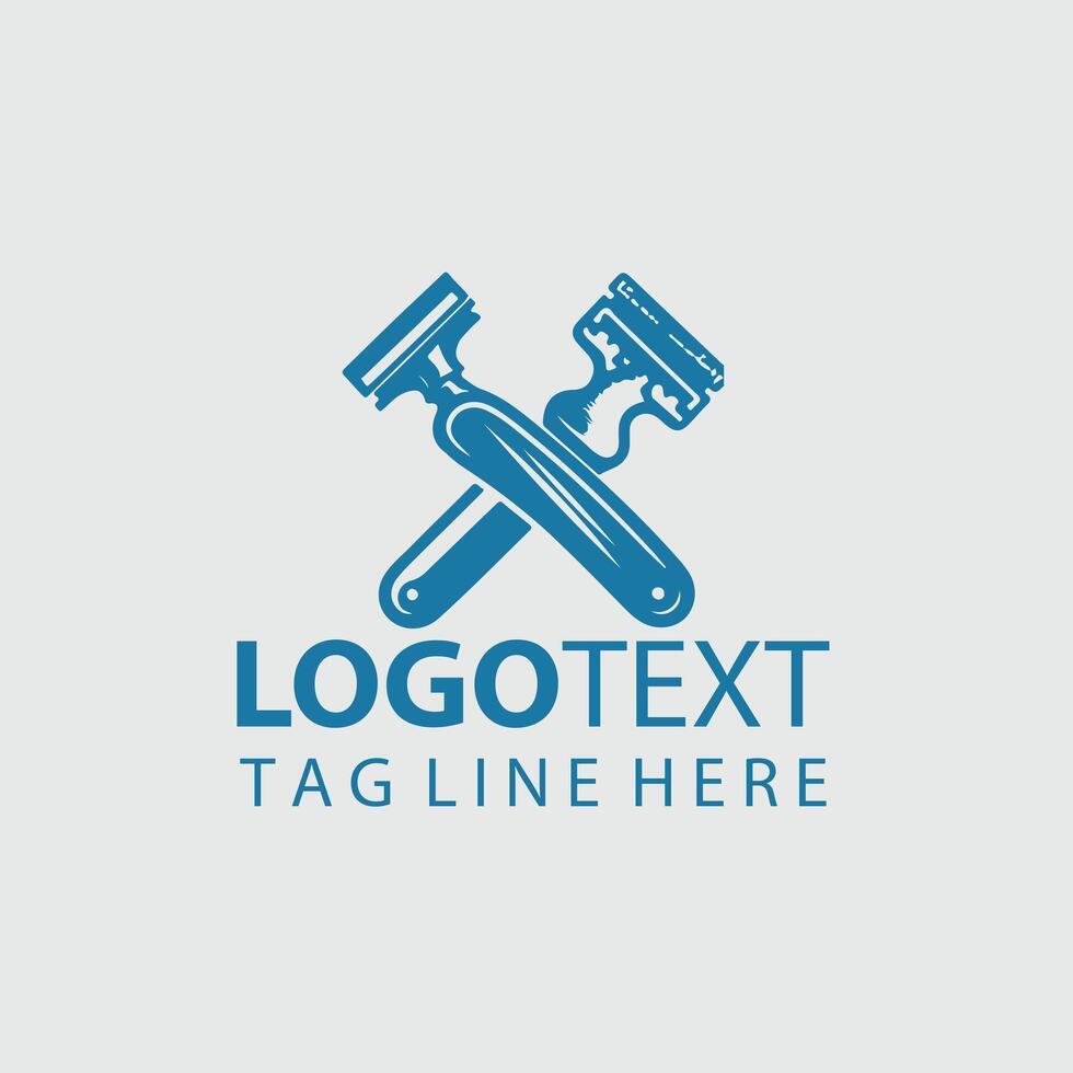 Steel Fin Straight Razors Design vector