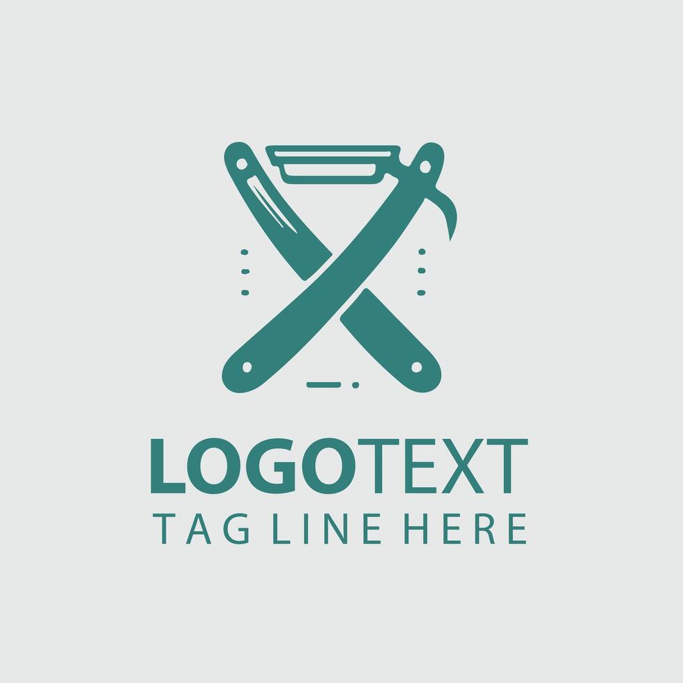 The Cutting Blade Straight Razors Design vector