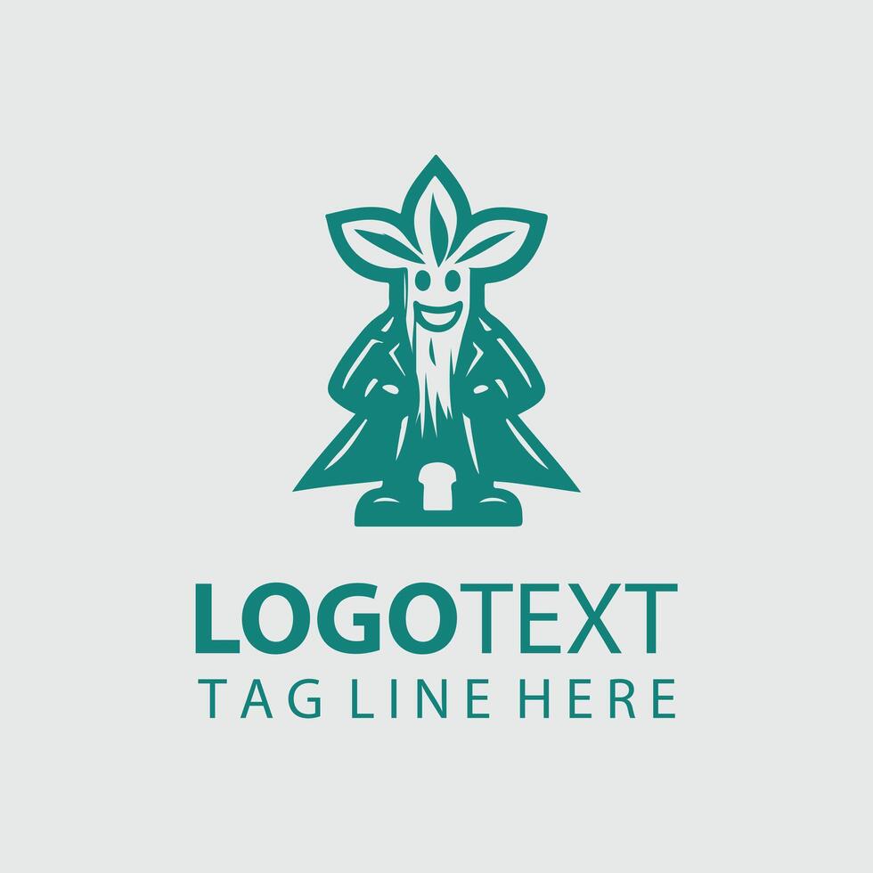 Pine flow Mascot tree design vector